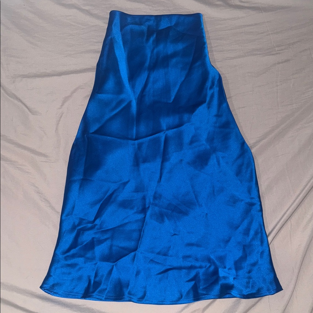 Zara Blue Satin Blouse